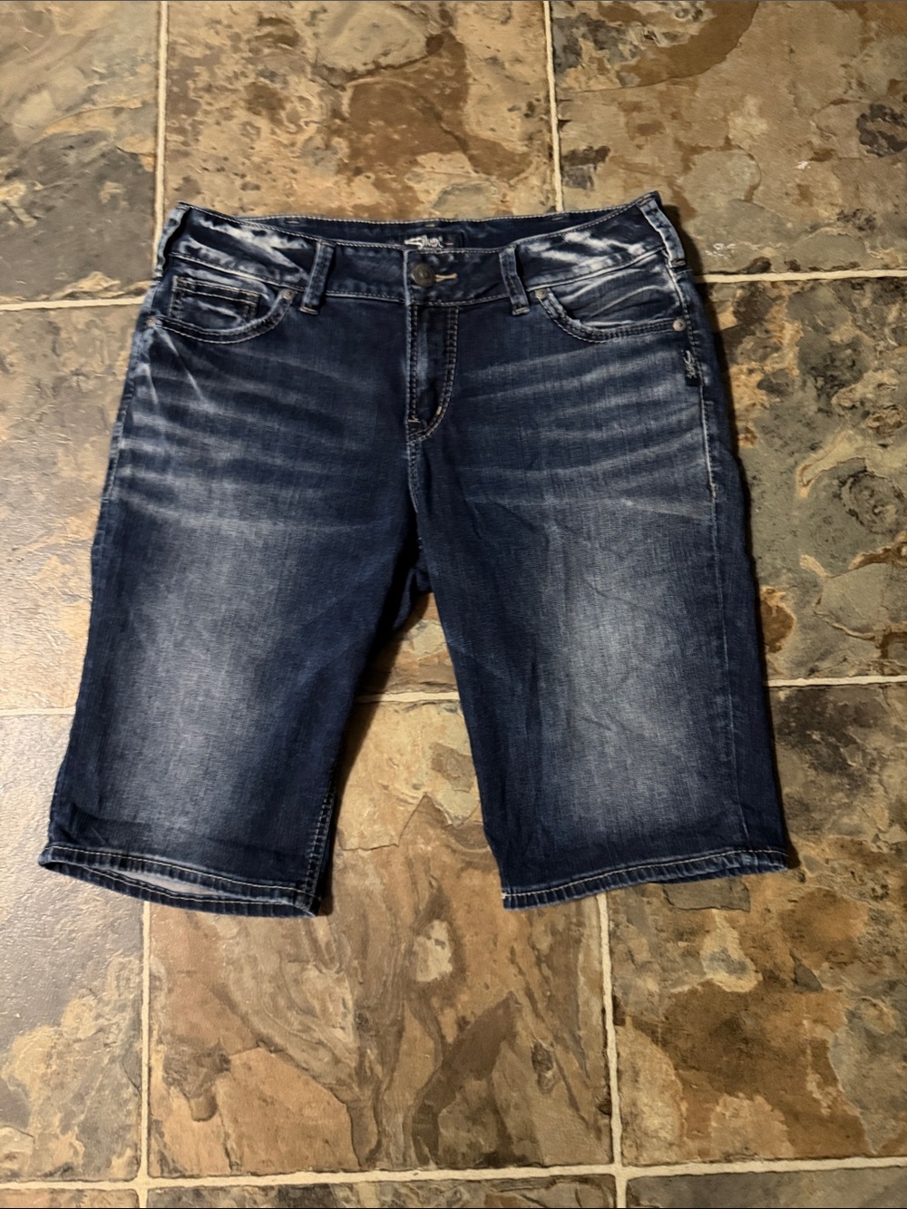 Silver Jeans Dark Indigo Denim Shorts